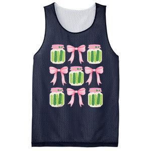 Coquette Canned Pickle Bows With Cute Pickle Jarx Mesh Reversible Basketball Jersey Tank