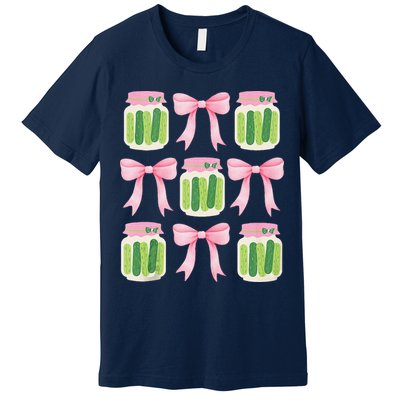 Coquette Canned Pickle Bows With Cute Pickle Jarx Premium T-Shirt