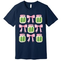 Coquette Canned Pickle Bows With Cute Pickle Jarx Premium T-Shirt