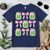 Coquette Canned Pickle Bows With Cute Pickle Jarx Premium T-Shirt