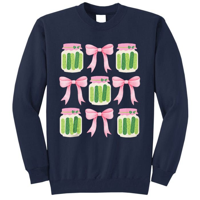 Coquette Canned Pickle Bows With Cute Pickle Jarx Tall Sweatshirt