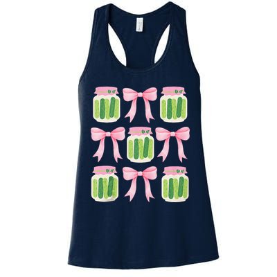 Coquette Canned Pickle Bows With Cute Pickle Jarx Womens Tank Top