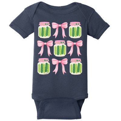 Coquette Canned Pickle Bows With Cute Pickle Jarx Baby Bodysuit