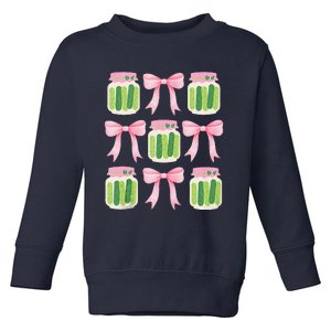 Coquette Canned Pickle Bows With Cute Pickle Jarx Toddler Sweatshirt