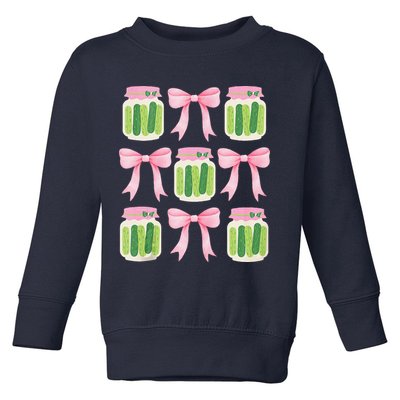 Coquette Canned Pickle Bows With Cute Pickle Jarx Toddler Sweatshirt
