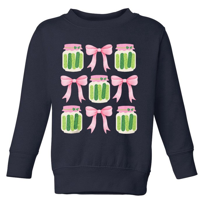 Coquette Canned Pickle Bows With Cute Pickle Jarx Toddler Sweatshirt