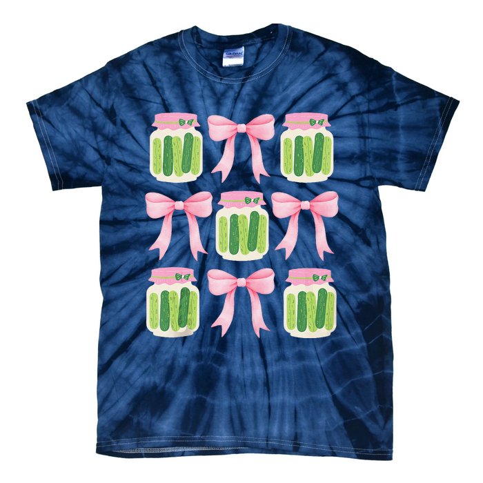 Coquette Canned Pickle Bows With Cute Pickle Jarx Tie-Dye T-Shirt