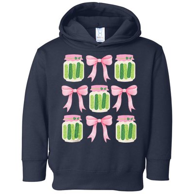 Coquette Canned Pickle Bows With Cute Pickle Jarx Toddler Hoodie