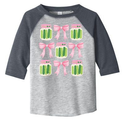 Coquette Canned Pickle Bows With Cute Pickle Jarx Toddler Fine Jersey T-Shirt