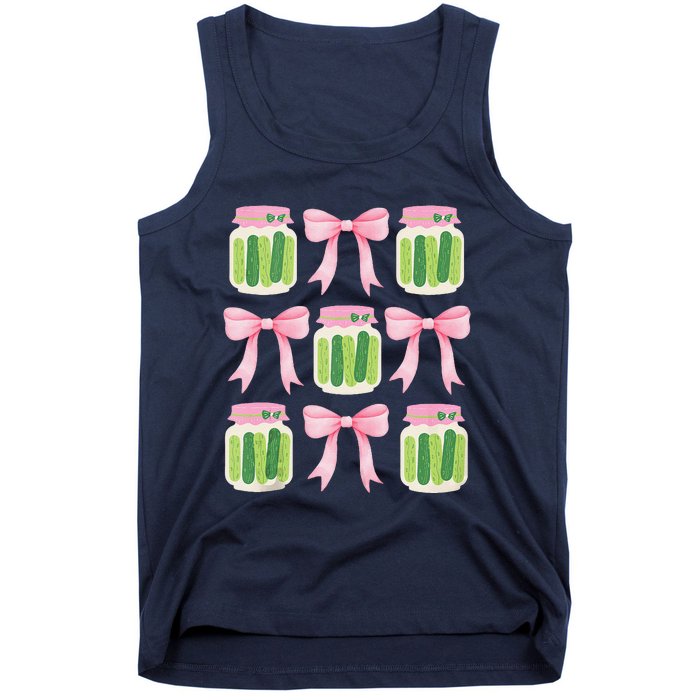 Coquette Canned Pickle Bows With Cute Pickle Jarx Tank Top