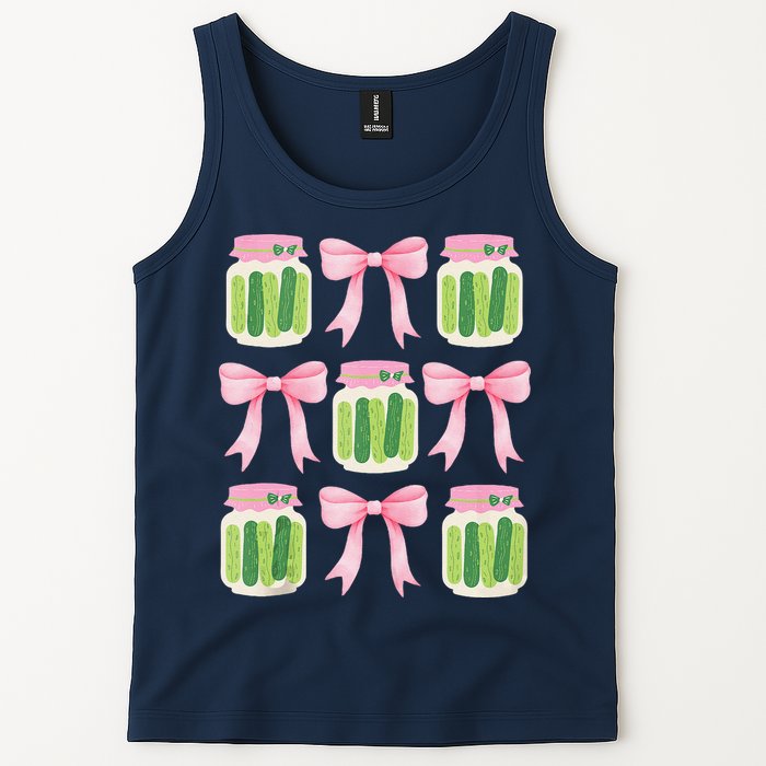 Coquette Canned Pickle Bows With Cute Pickle Jarx Tank Top