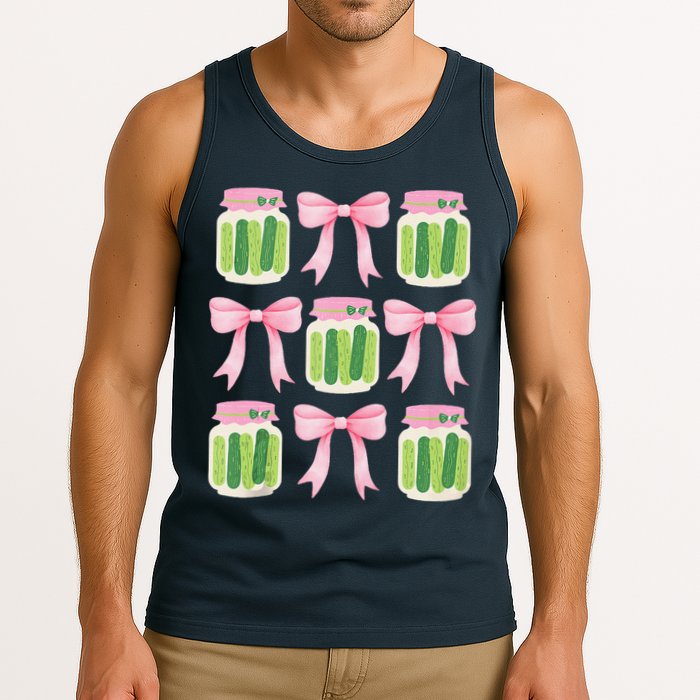 Coquette Canned Pickle Bows With Cute Pickle Jarx Tank Top