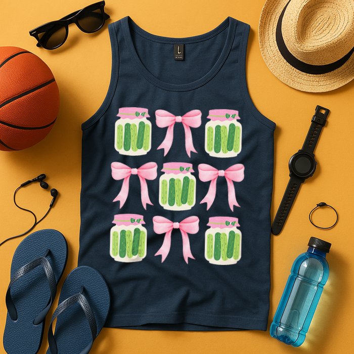 Coquette Canned Pickle Bows With Cute Pickle Jarx Tank Top