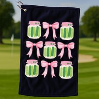 Coquette Canned Pickle Bows With Cute Pickle Jarx Golf Towel