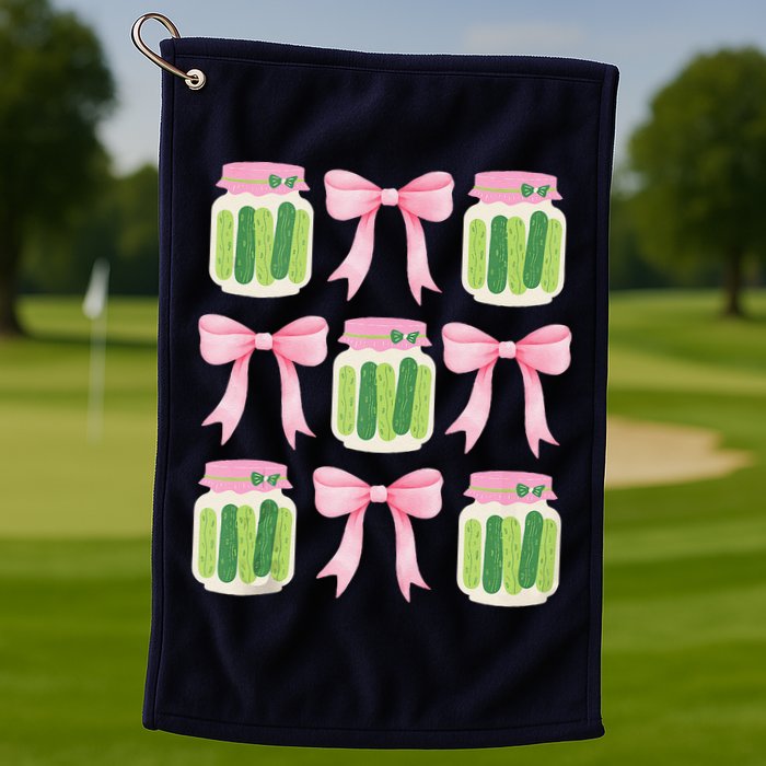 Coquette Canned Pickle Bows With Cute Pickle Jarx Golf Towel
