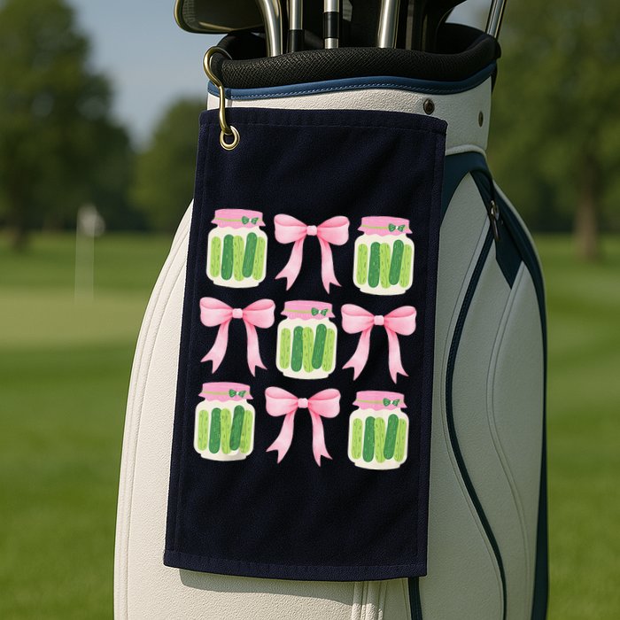 Coquette Canned Pickle Bows With Cute Pickle Jarx Golf Towel