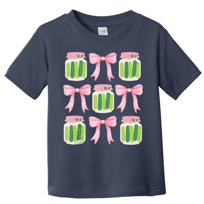 Coquette Canned Pickle Bows With Cute Pickle Jarx Toddler T-Shirt
