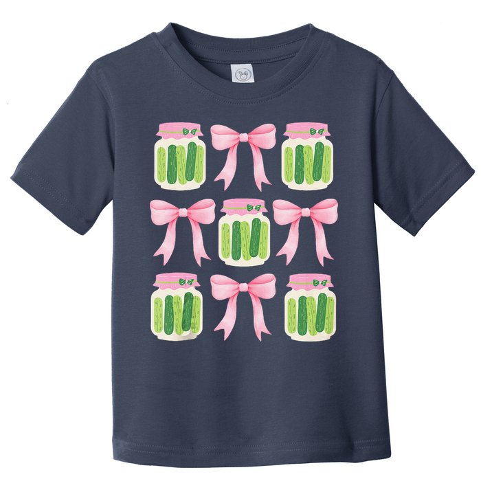 Coquette Canned Pickle Bows With Cute Pickle Jarx Toddler T-Shirt