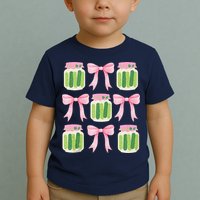 Coquette Canned Pickle Bows With Cute Pickle Jarx Toddler T-Shirt