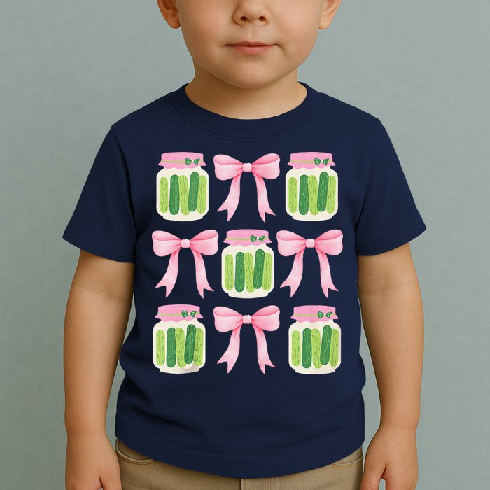 Coquette Canned Pickle Bows With Cute Pickle Jarx Toddler T-Shirt