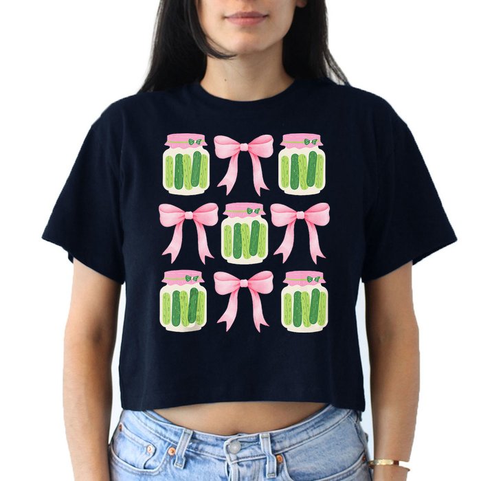 Coquette Canned Pickle Bows With Cute Pickle Jarx Crop Top