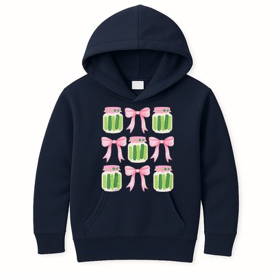 Coquette Canned Pickle Bows With Cute Pickle Jarx Kids Hoodie