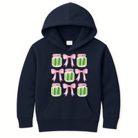 Coquette Canned Pickle Bows With Cute Pickle Jarx Kids Hoodie