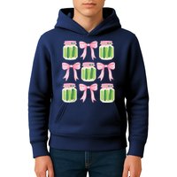 Coquette Canned Pickle Bows With Cute Pickle Jarx Kids Hoodie