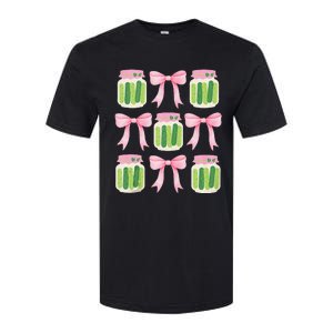 Coquette Canned Pickle Bows With Cute Pickle Jarx Softstyle CVC T-Shirt