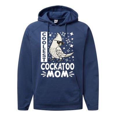 Coolest Cockatoo Parrot Mom I Goffins Cockatoo Premium Performance Fleece Hoodie