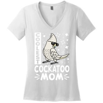 Coolest Cockatoo Parrot Mom I Goffins Cockatoo Premium Women's V-Neck T-Shirt