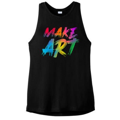 Cool Colorful Painted Make Art Ladies PosiCharge Tri-Blend Wicking Tank