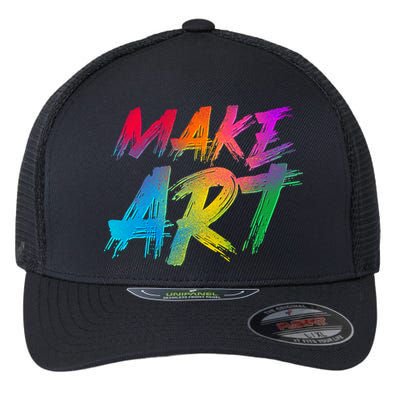 Cool Colorful Painted Make Art Flexfit Unipanel Trucker Cap