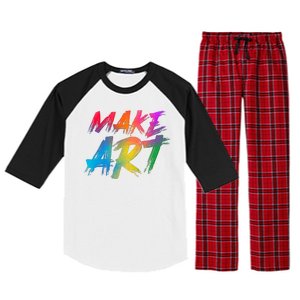 Cool Colorful Painted Make Art Raglan Sleeve Pajama Set