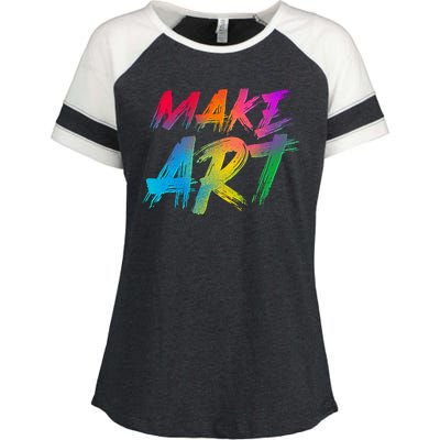 Cool Colorful Painted Make Art Enza Ladies Jersey Colorblock Tee