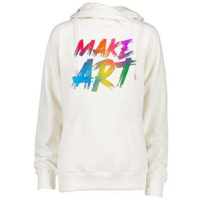 Cool Colorful Painted Make Art Womens Funnel Neck Pullover Hood