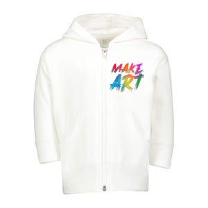 Cool Colorful Painted Make Art Toddler Zip Fleece Hoodie