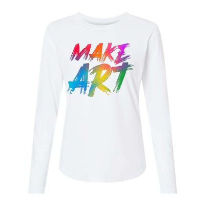 Cool Colorful Painted Make Art Womens Cotton Relaxed Long Sleeve T-Shirt