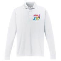 Cool Colorful Painted Make Art Performance Long Sleeve Polo