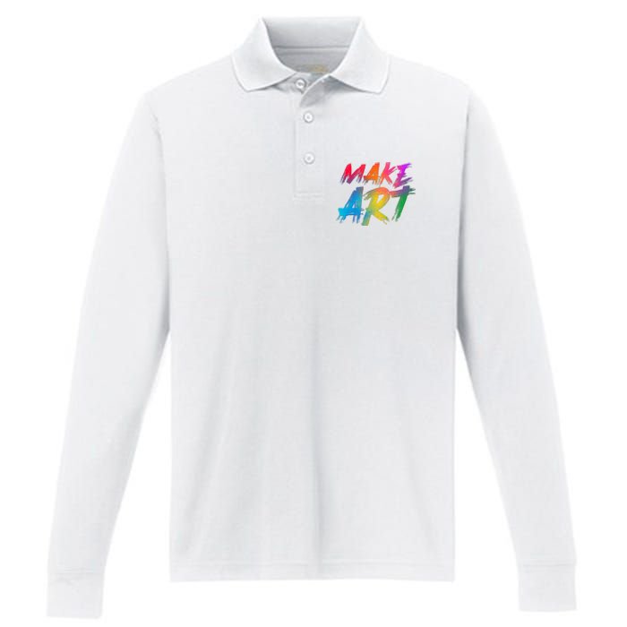 Cool Colorful Painted Make Art Performance Long Sleeve Polo