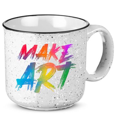 Cool Colorful Painted Make Art 15oz Campfire Ceramic Mug
