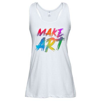 Cool Colorful Painted Make Art Ladies Essential Flowy Tank