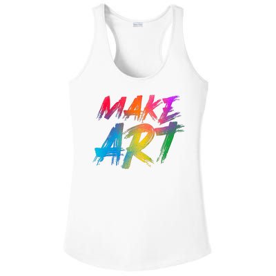 Cool Colorful Painted Make Art Ladies PosiCharge Competitor Racerback Tank