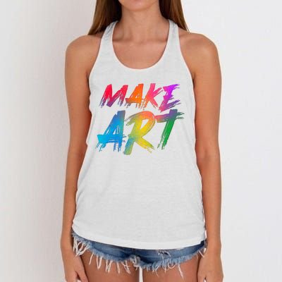 Cool Colorful Painted Make Art Women's Knotted Racerback Tank