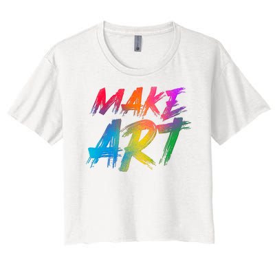 Cool Colorful Painted Make Art Women's Crop Top Tee