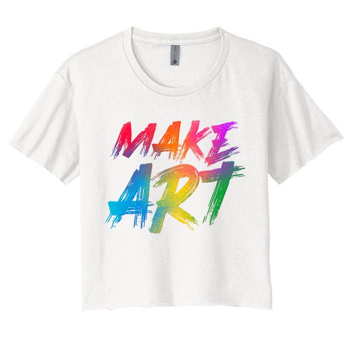 Cool Colorful Painted Make Art Women's Crop Top Tee