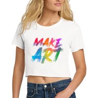 Cool Colorful Painted Make Art Women's Crop Top Tee