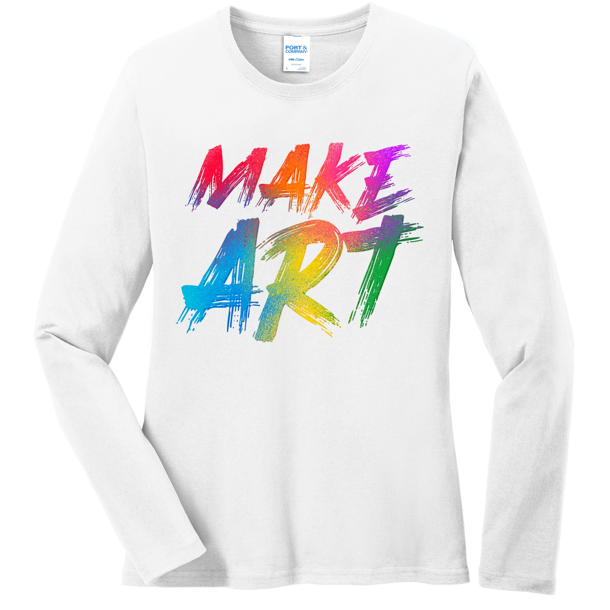Cool Colorful Painted Make Art Ladies Long Sleeve Shirt