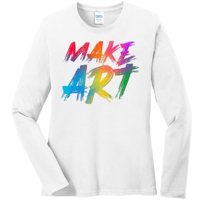 Cool Colorful Painted Make Art Ladies Long Sleeve Shirt