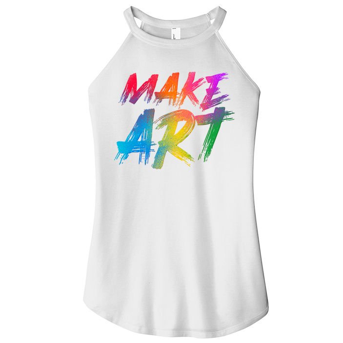 Cool Colorful Painted Make Art Women's Perfect Tri Rocker Tank